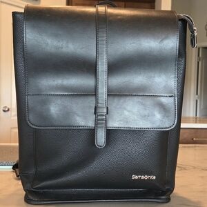 SAMSONITE High Heights Pebble Grain Leather Business Travel Strap Backpack